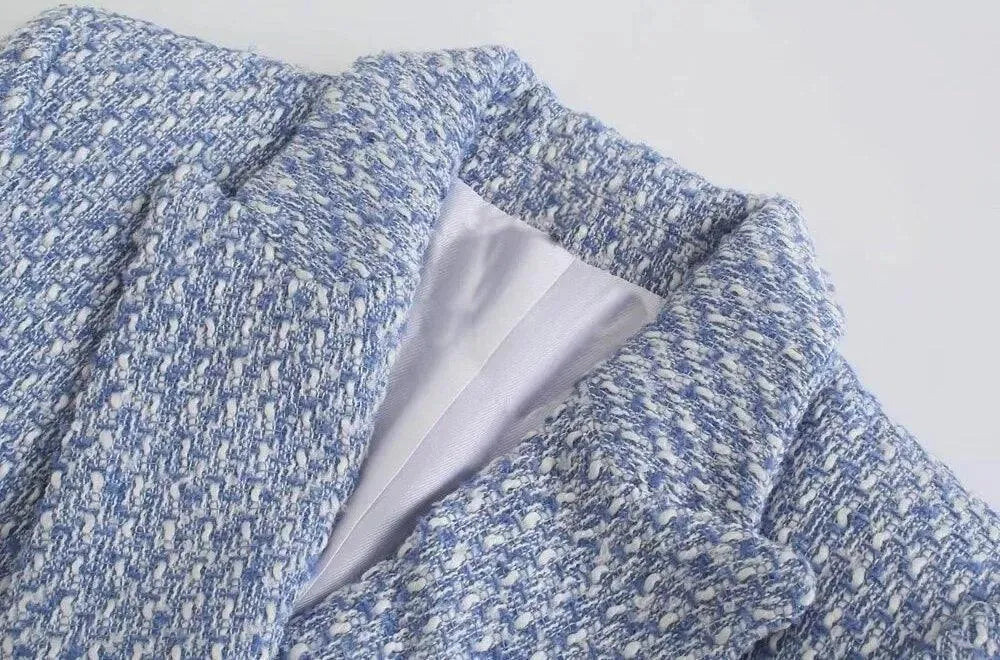 Drune | Damen Doppelt verknöpfter Tweed Blazer