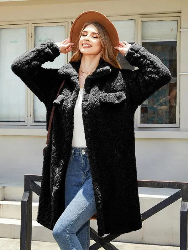 Drune | Damen Karo Plüschhemdjacke