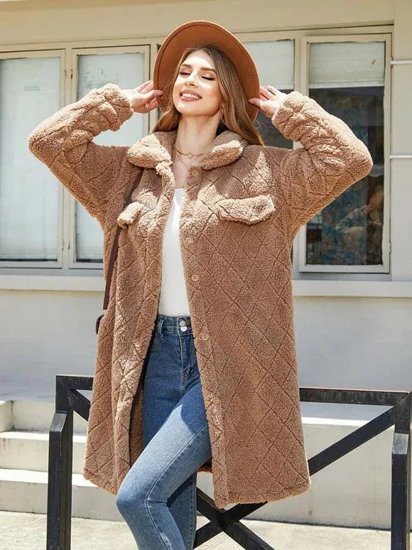 Drune | Damen Karo Plüschhemdjacke