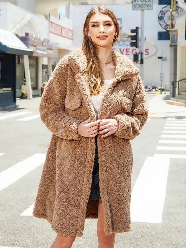 Drune | Damen Karo Plüschhemdjacke