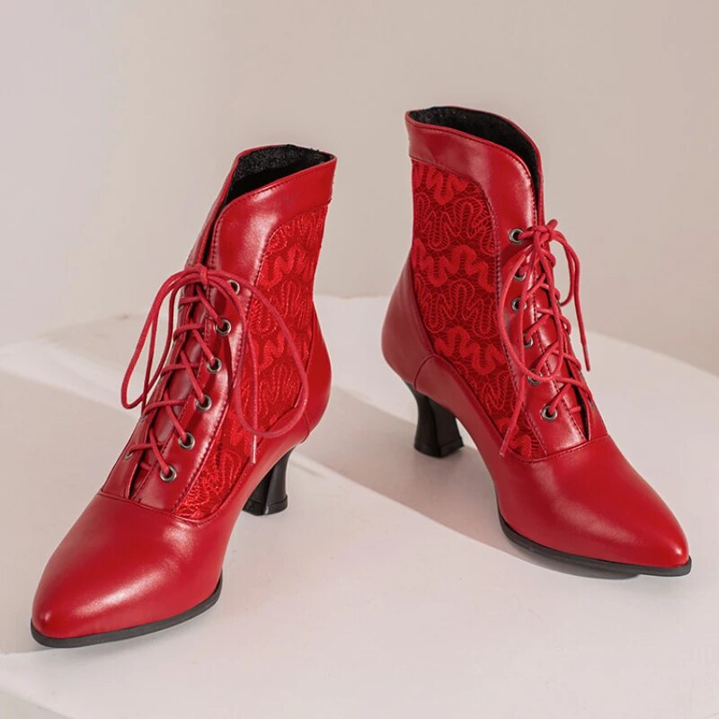Drune | Damen Stiefeletten Leder Schnürschuhe Moderne Schuhe