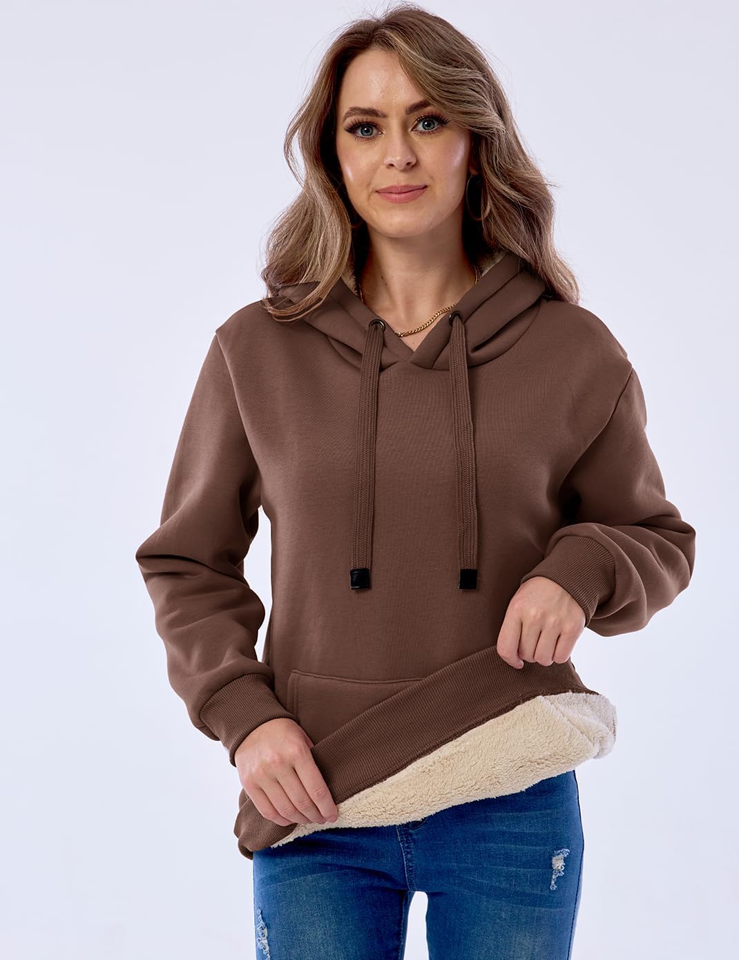 Drune | Damen Freizeit Fleece-gefütterter Hoodie