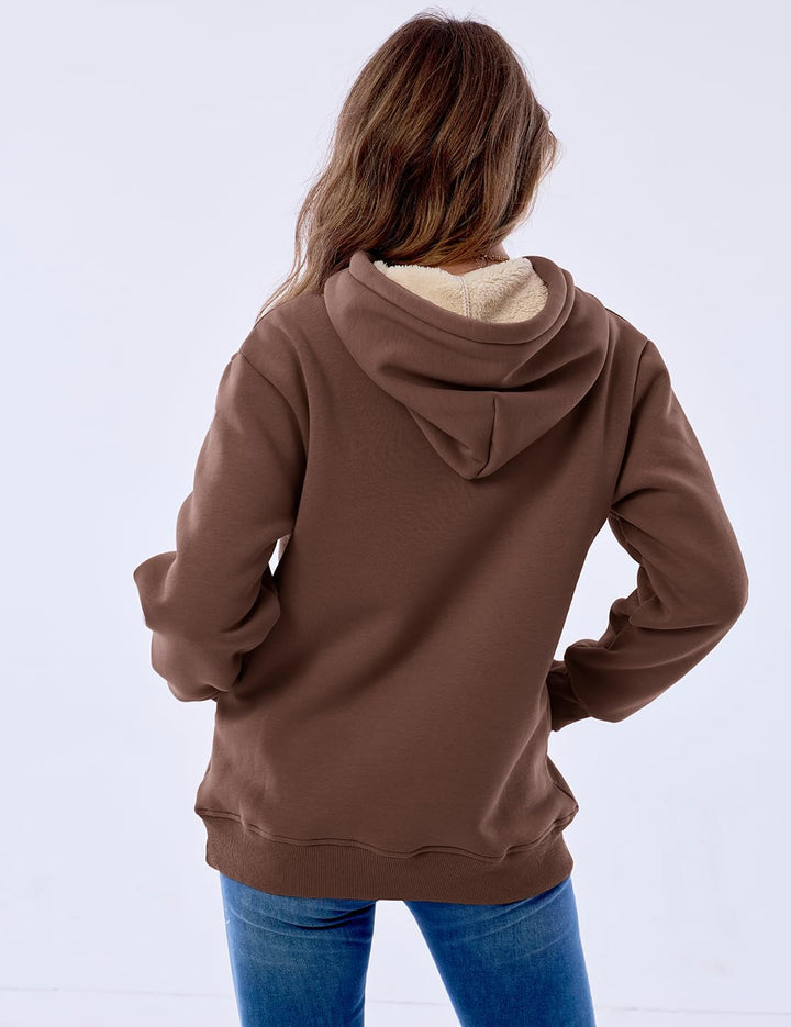 Drune | Damen Freizeit Fleece-gefütterter Hoodie