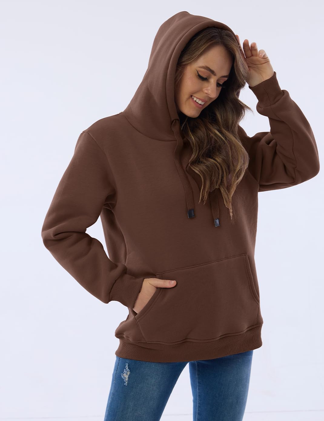 Drune | Damen Freizeit Fleece-gefütterter Hoodie