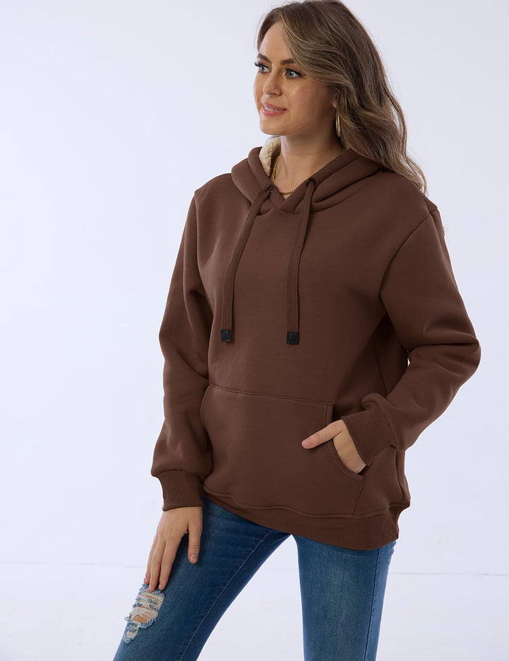 Drune | Damen Freizeit Fleece-gefütterter Hoodie