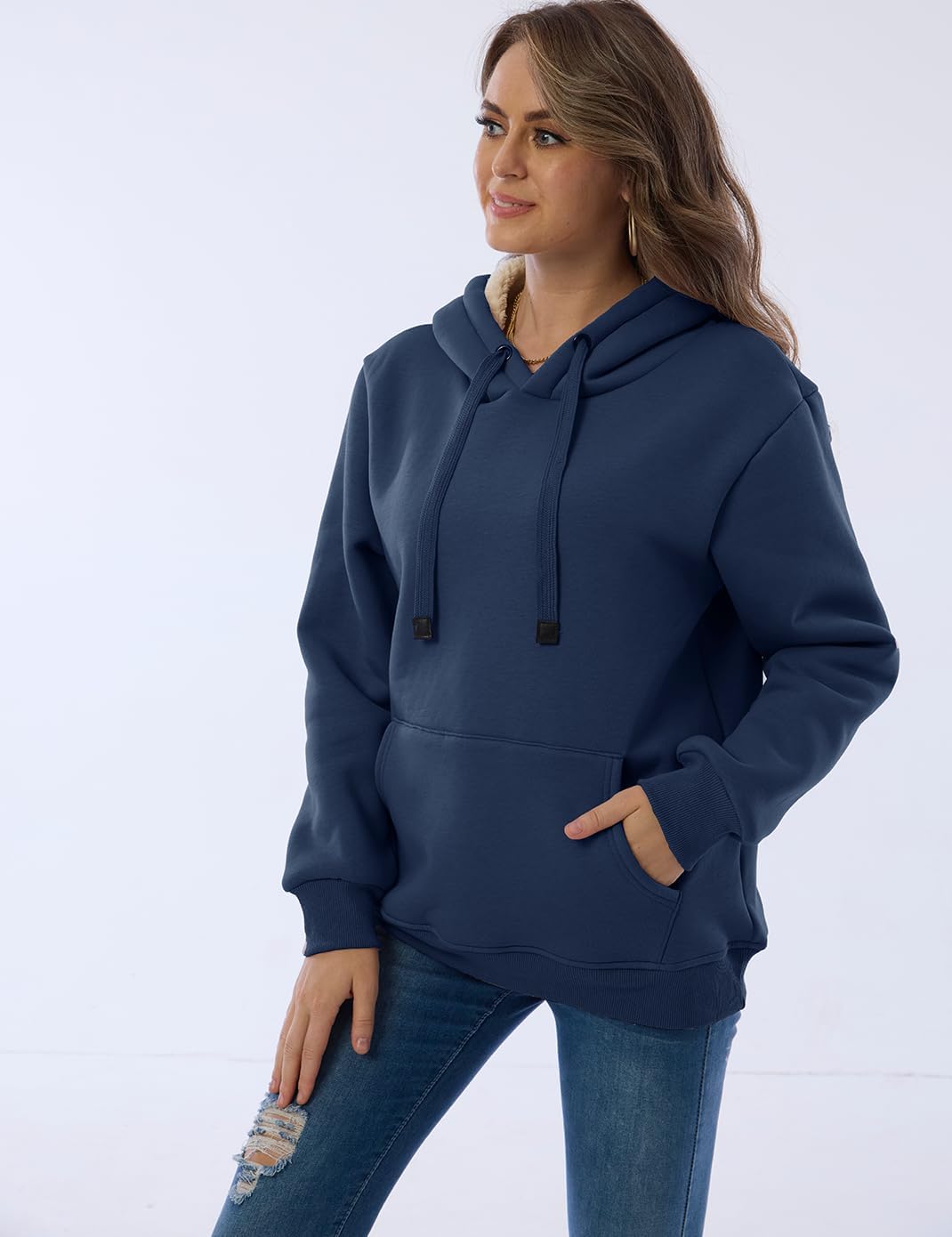 Drune | Damen Freizeit Fleece-gefütterter Hoodie