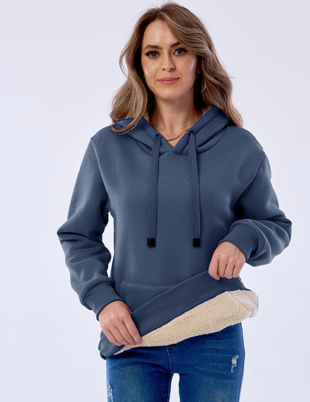 Drune | Damen Freizeit Fleece-gefütterter Hoodie