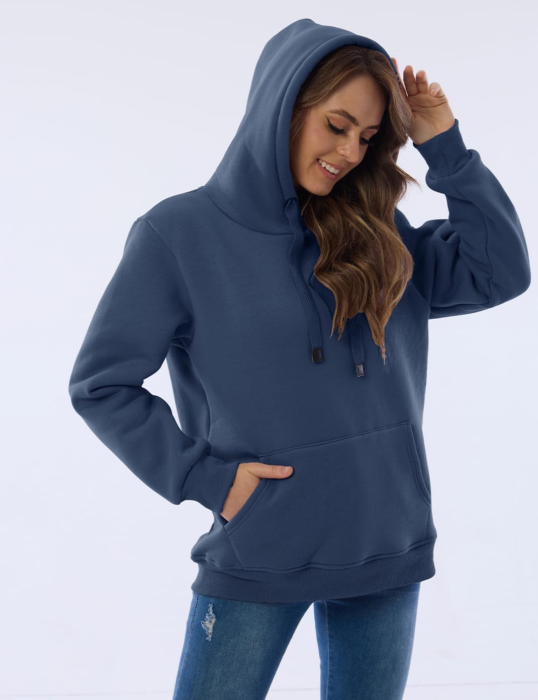 Drune | Damen Freizeit Fleece-gefütterter Hoodie