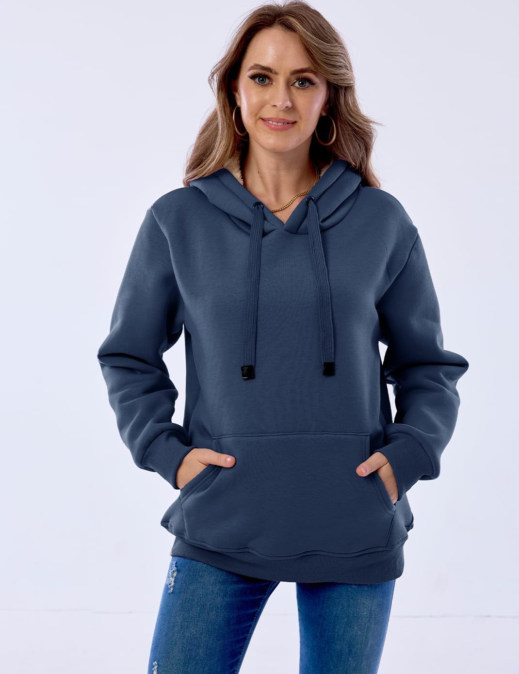 Drune | Damen Freizeit Fleece-gefütterter Hoodie