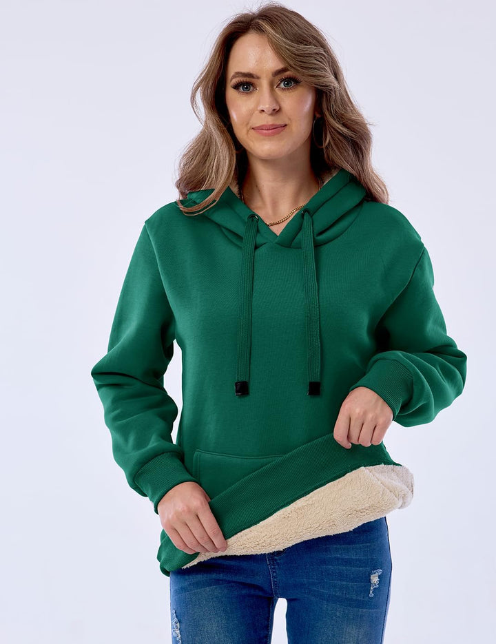 Drune | Damen Freizeit Fleece-gefütterter Hoodie