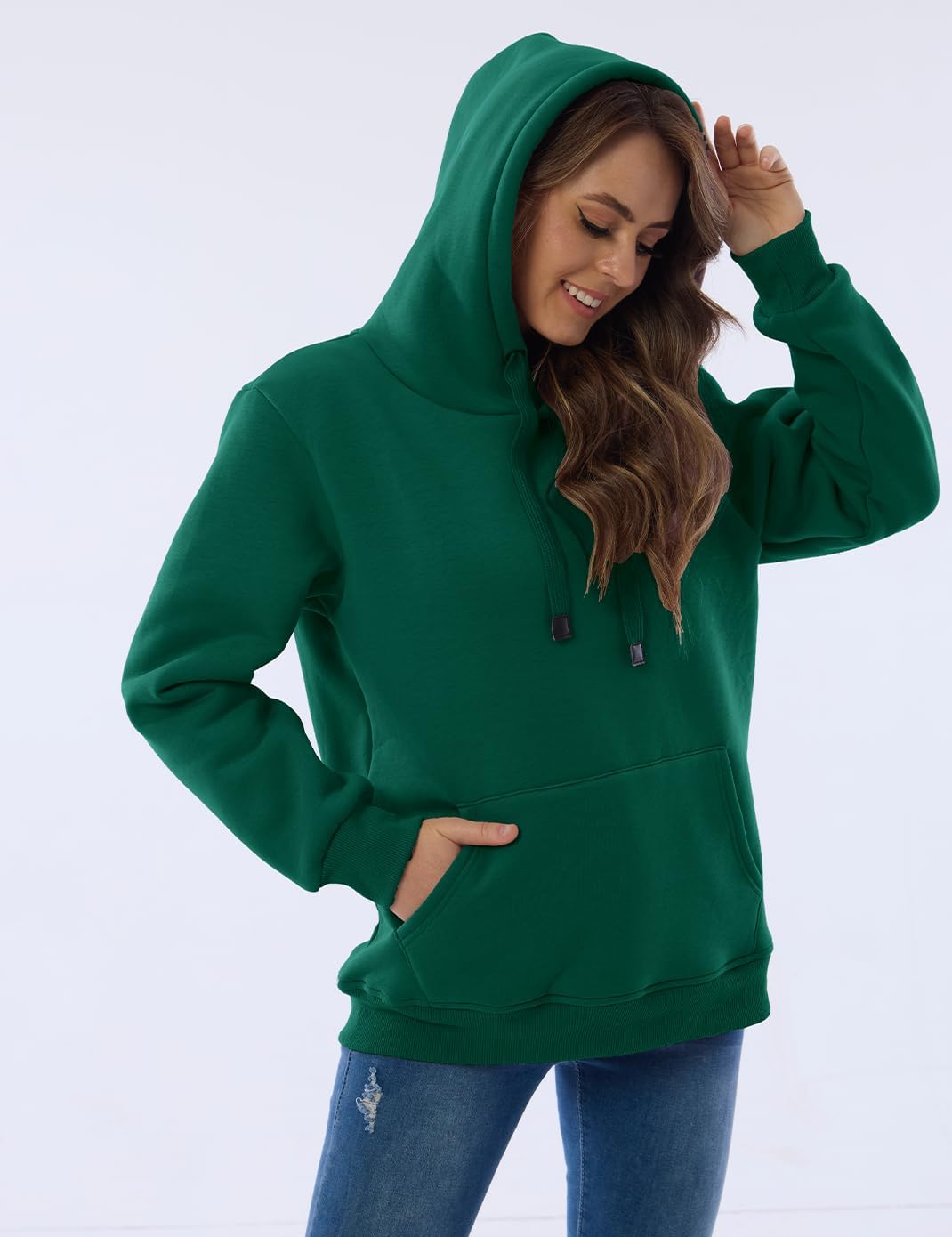 Drune | Damen Freizeit Fleece-gefütterter Hoodie