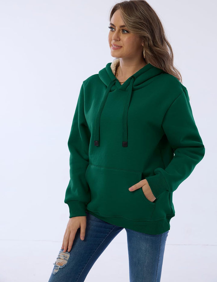Drune | Damen Freizeit Fleece-gefütterter Hoodie