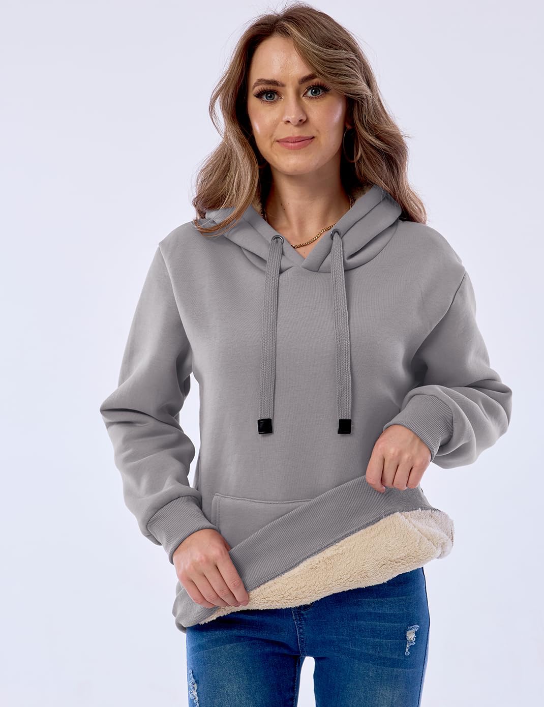 Drune | Damen Freizeit Fleece-gefütterter Hoodie