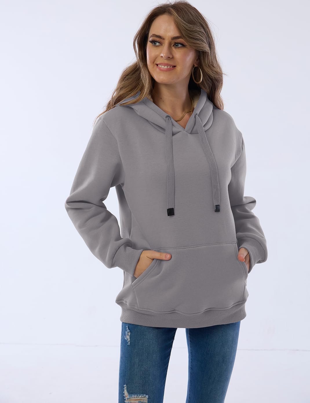 Drune | Damen Freizeit Fleece-gefütterter Hoodie