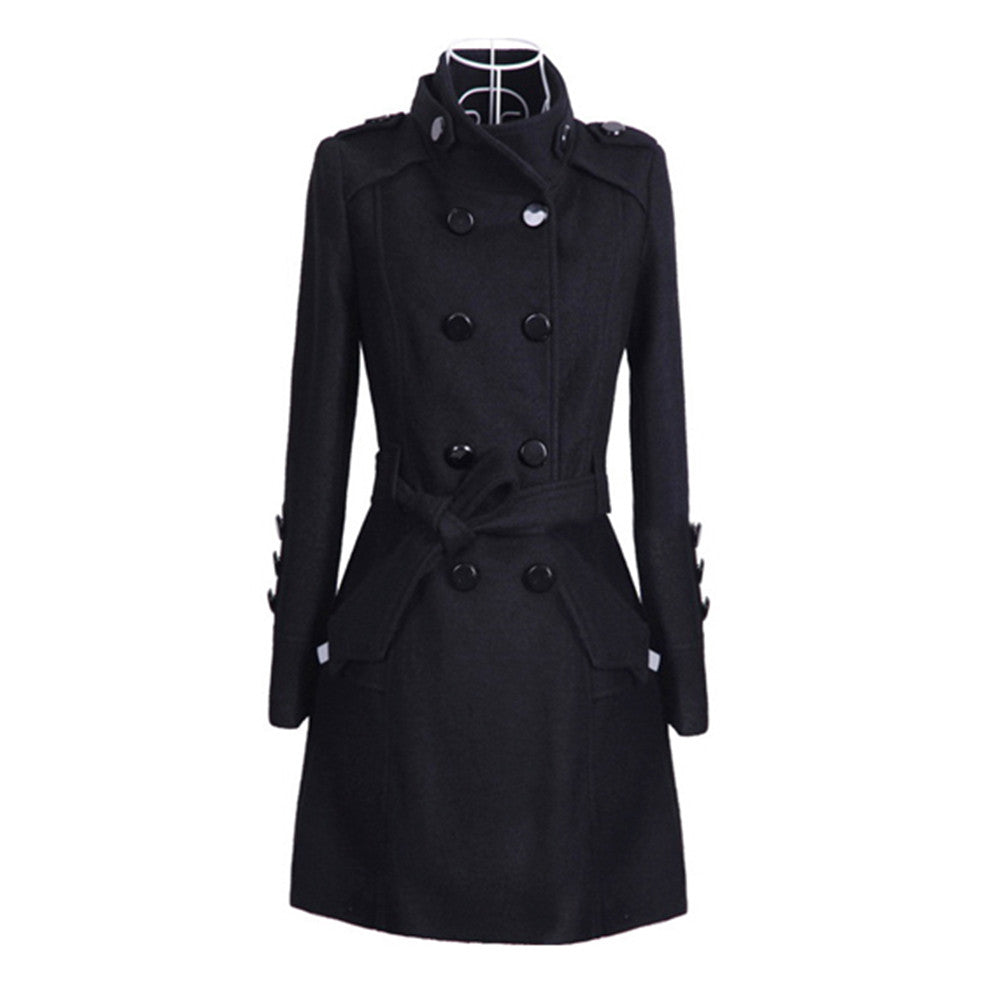 Drune | Damen Schicker Langer Gurtmantel für Herbst Eleganz