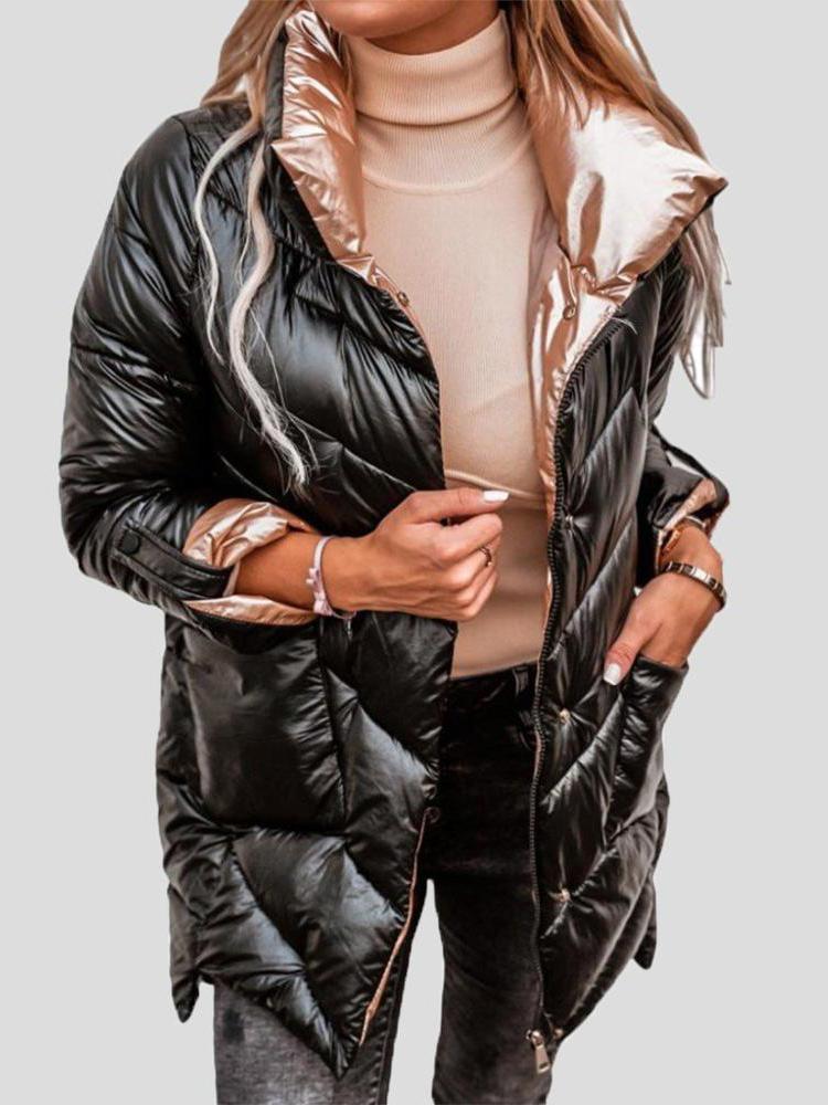 Drune | Solide, glänzende Baumwolljacke mit Reißverschluss