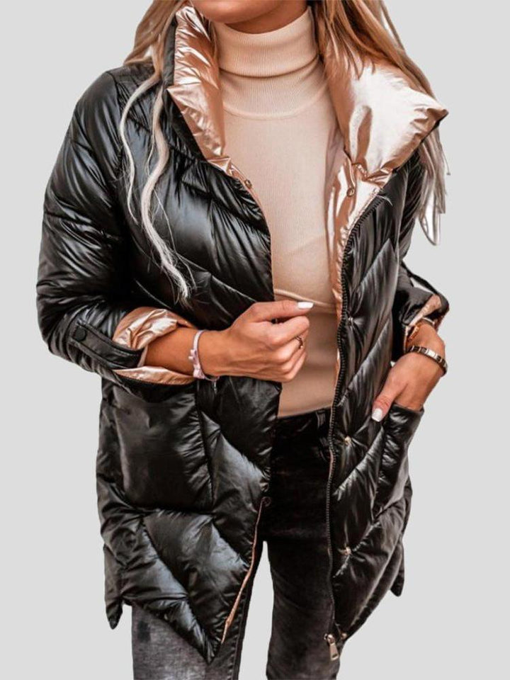 Drune | Solide, glänzende Baumwolljacke mit Reißverschluss