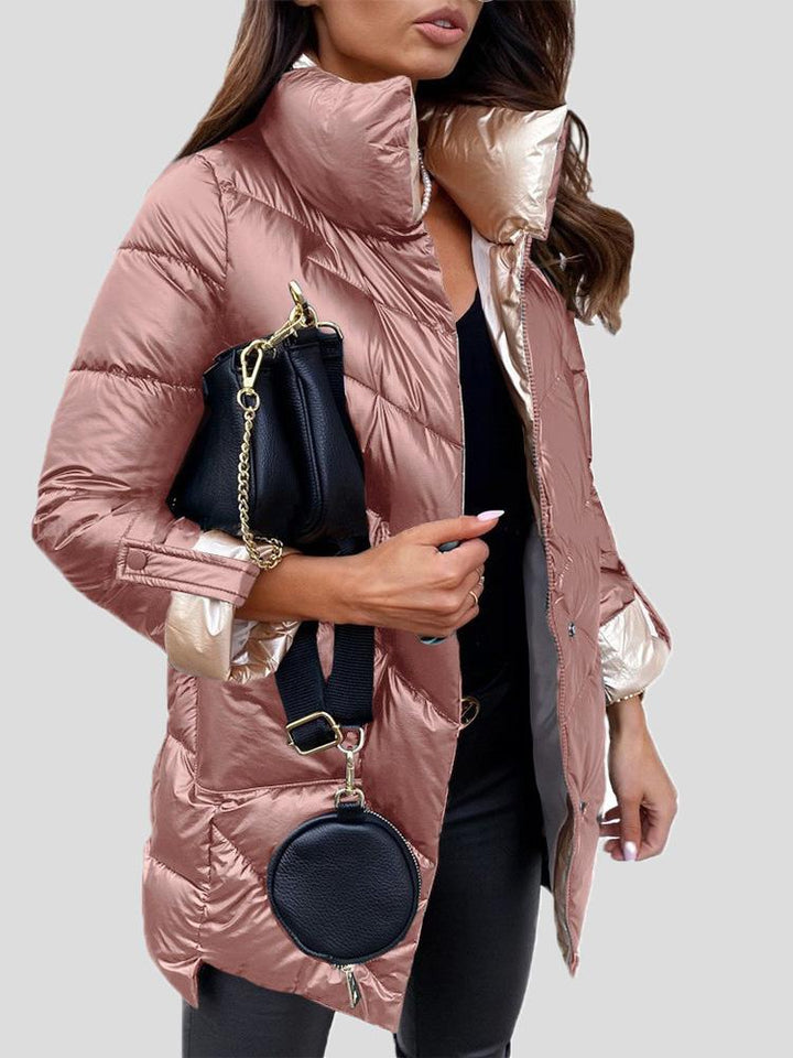 Drune | Solide, glänzende Baumwolljacke mit Reißverschluss