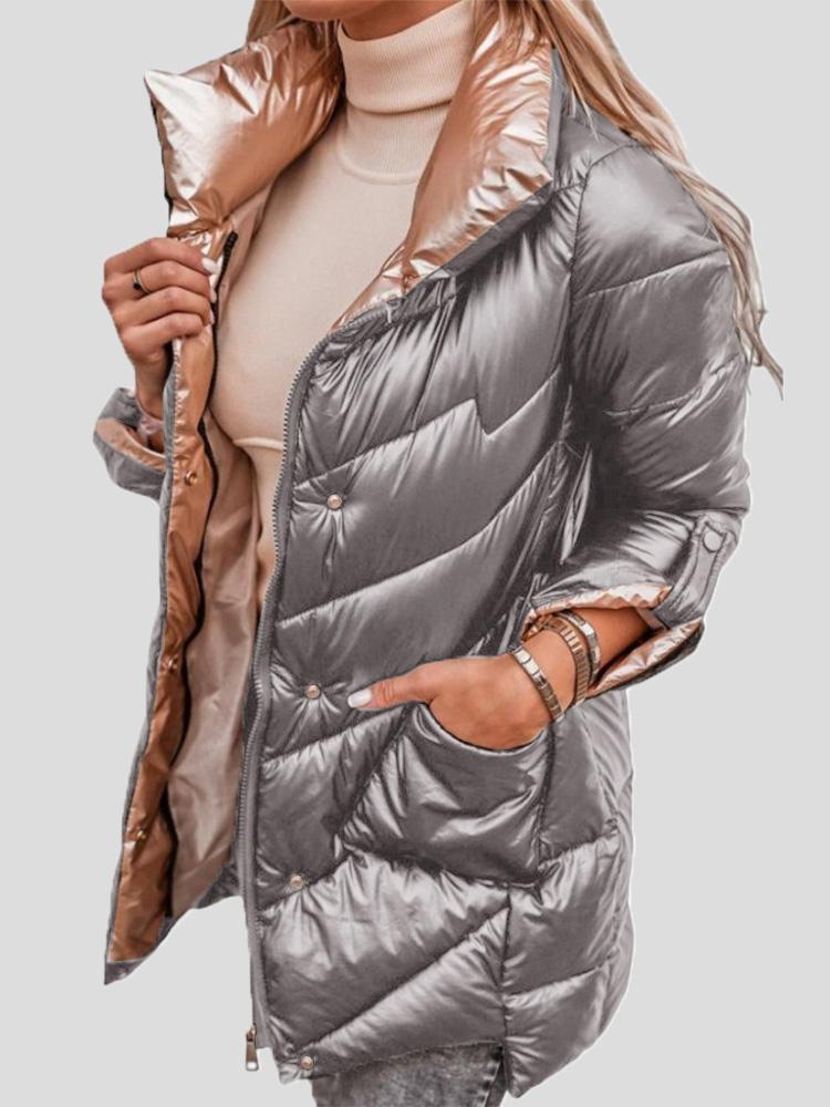 Drune | Solide, glänzende Baumwolljacke mit Reißverschluss