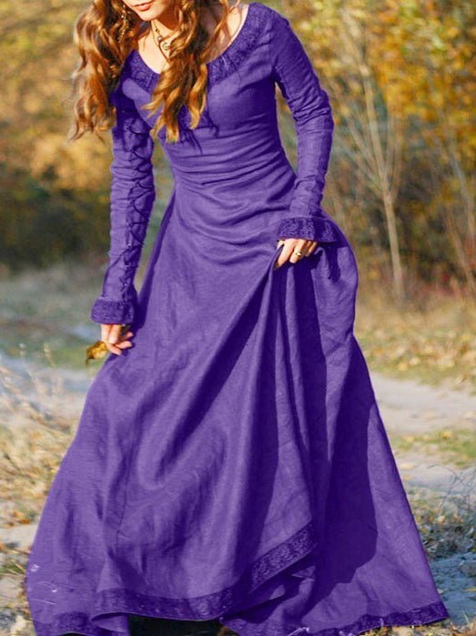 Drune | Damen Kleider Rundhals Langarmkleid