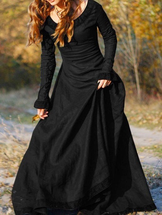 Drune | Damen Kleider Rundhals Langarmkleid