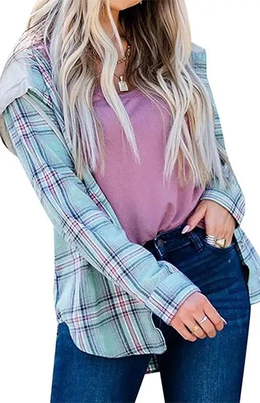 Drune | Damen Hoodie Knopfen-Down Freizeitshirt Jacke