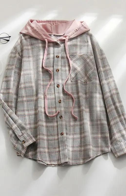 Drune | Damen Hoodie Knopfen-Down Freizeitshirt Jacke