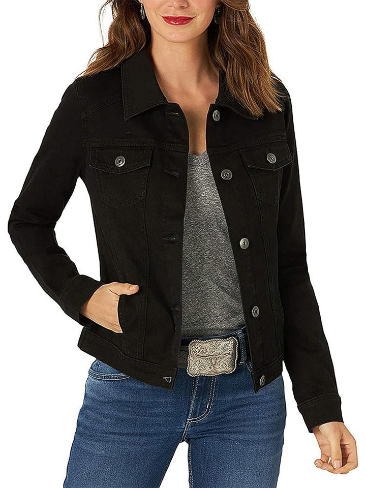 Drune | Damenjacken Einreihige Denimjacke mit Taschen