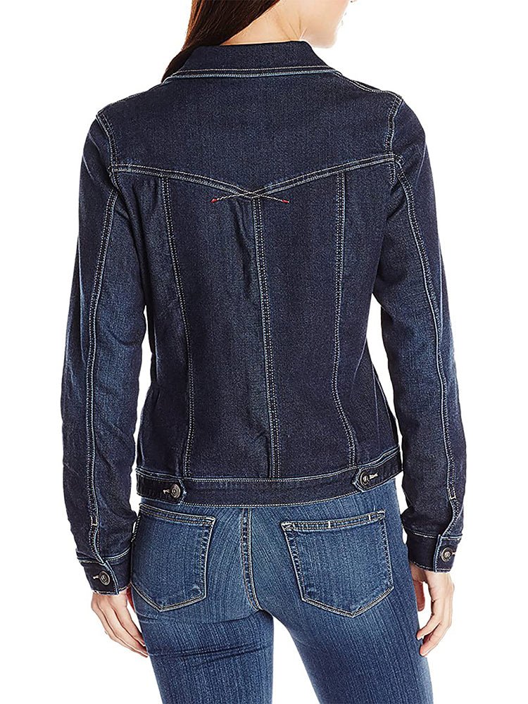 Drune | Damenjacken Einreihige Denimjacke mit Taschen