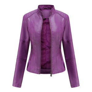 Drune | Damen Lederjacke mit Mandarin-Kragen - Stilvoll & Bequem