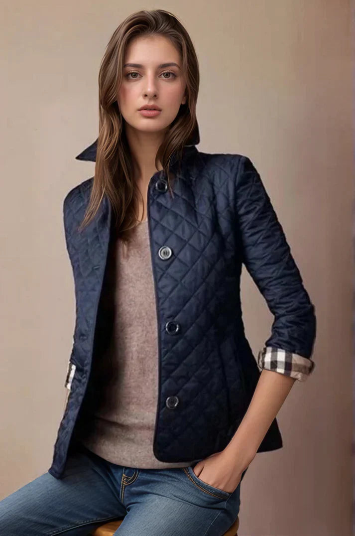 Drune | Damen Stepp-Button-Up-Jacke für leichte Wärme