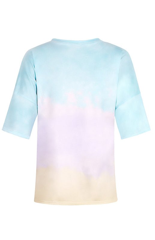 Drune | Damen Tie Dye Gradient Print Lose T-Shirt Für Frauen