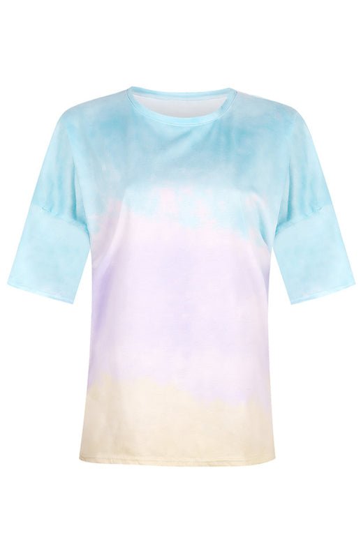 Drune | Damen Tie Dye Gradient Print Lose T-Shirt Für Frauen