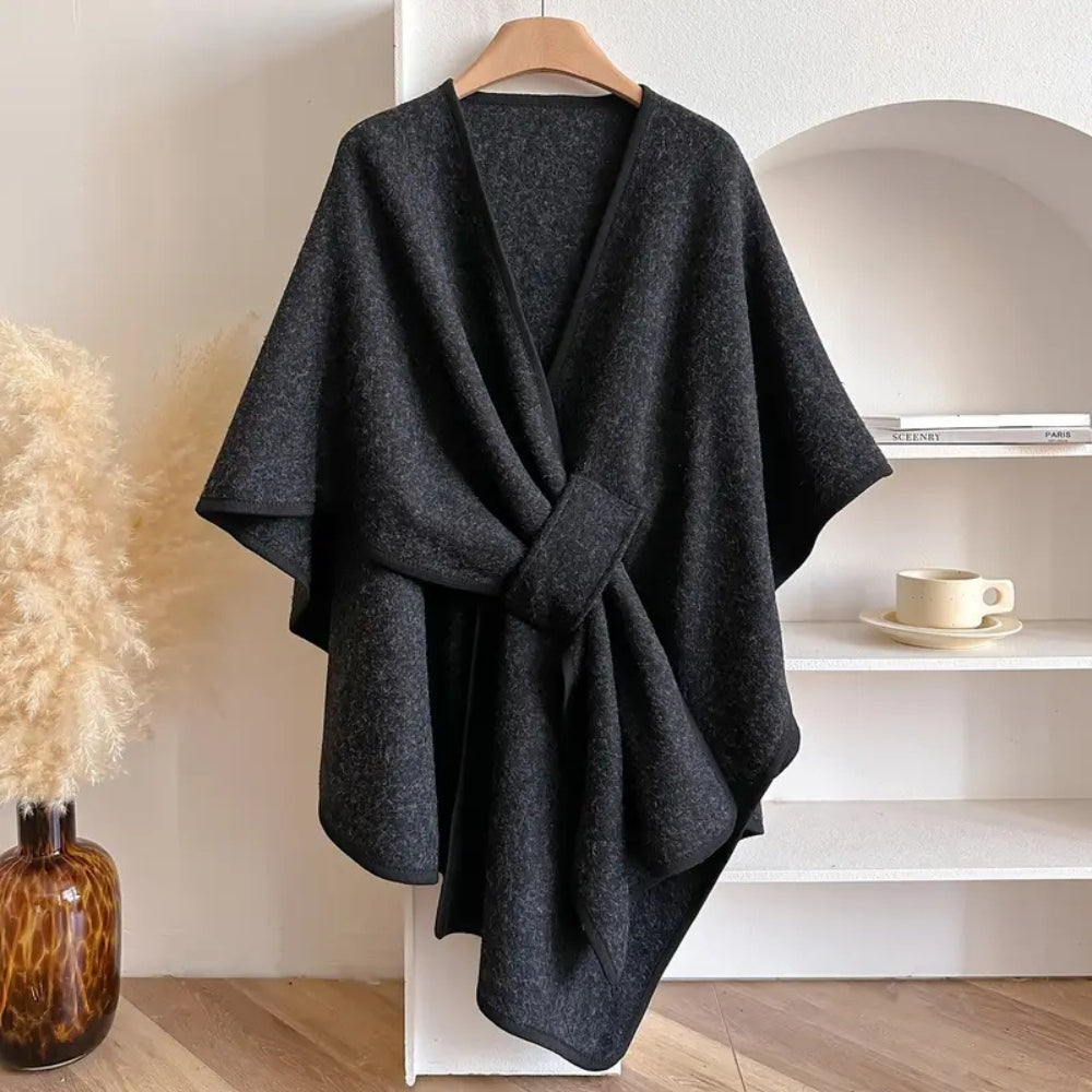 Drune | Damen Winddichter Poncho Schal Mantel