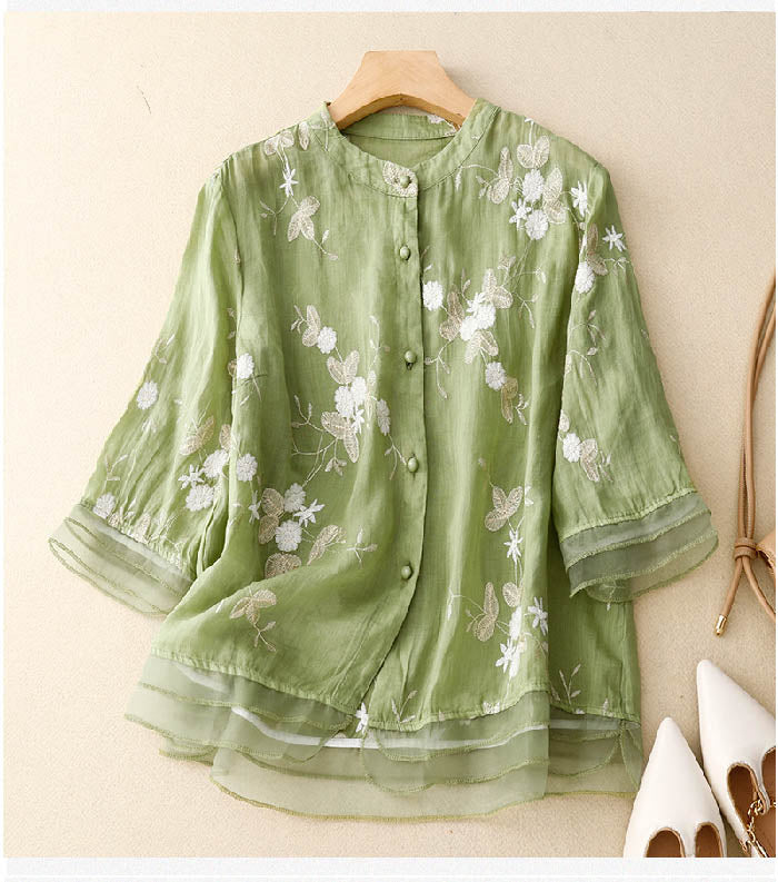 Drune | Bluse mit Blumenmuster aus Leichtem Stoff