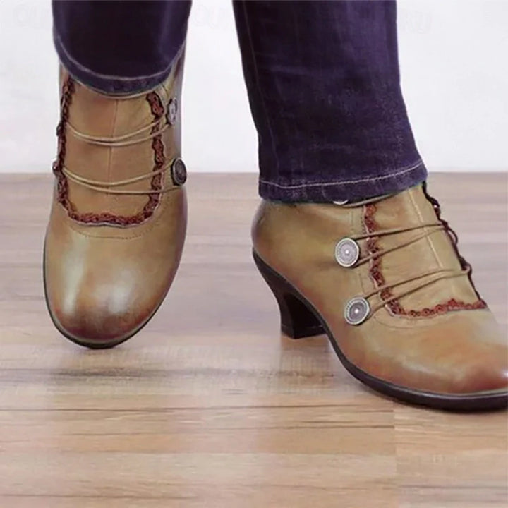 Drune | Damen Viktorianische Schnür-Stiefeletten mit Spitzenbesatz