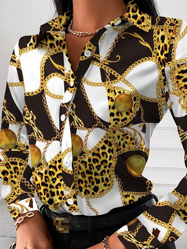 Drune | Schicke Damenbluse mit Goldenen Details