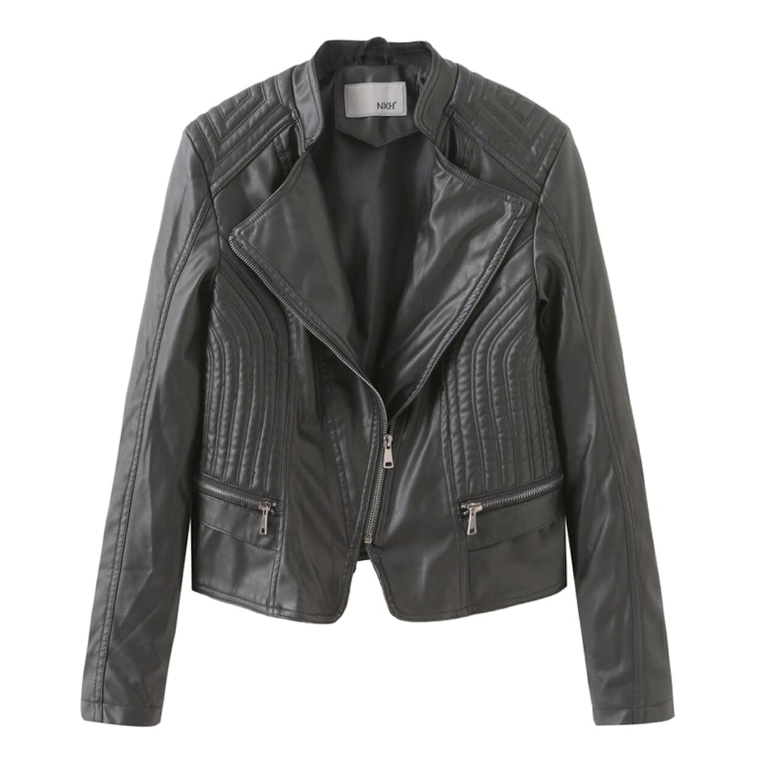 Drune | Klassische Bikerjacke Kunstleder Zeitloses Design