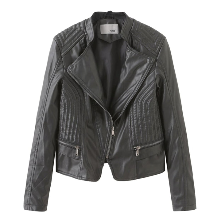Drune | Klassische Bikerjacke Kunstleder Zeitloses Design