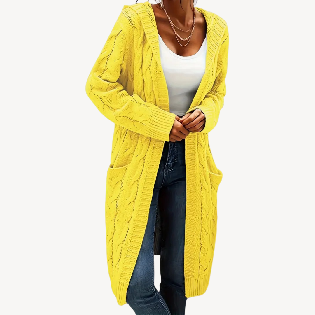 Drune | Kabelstrick Kapuzencardigan