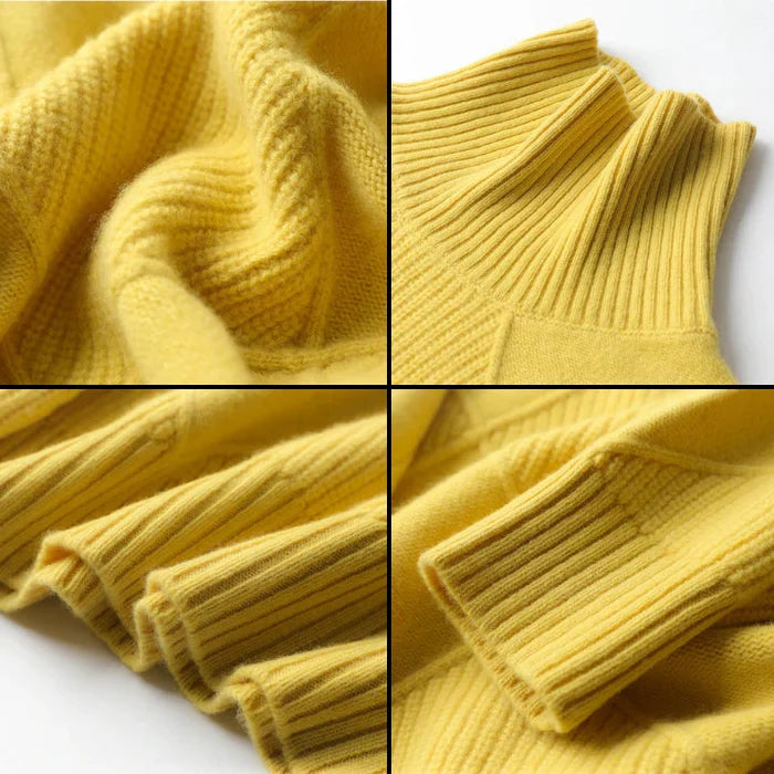Drune | Europäischer Stil Hochkragen Diamant Pullover