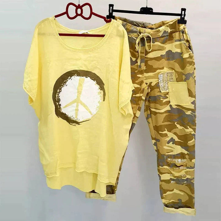 Drune | Zweiteiliges Camouflage Outfit Für Damen Trendiges Outfit