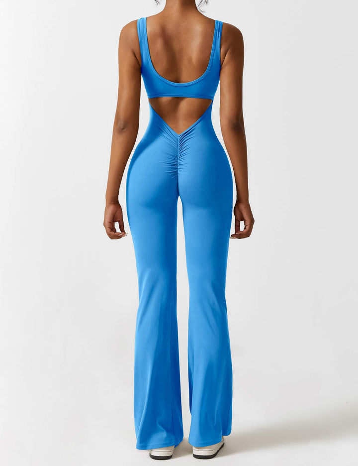 Drune | V-Rücken Auslaufender Jumpsuit
