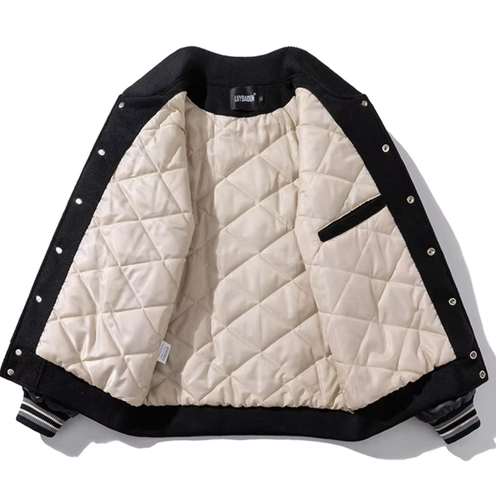 Drune | Bestickte Patchwork Bomberjacke