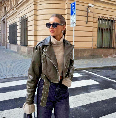 Drune | Schwarze Lederjacke Für Damen