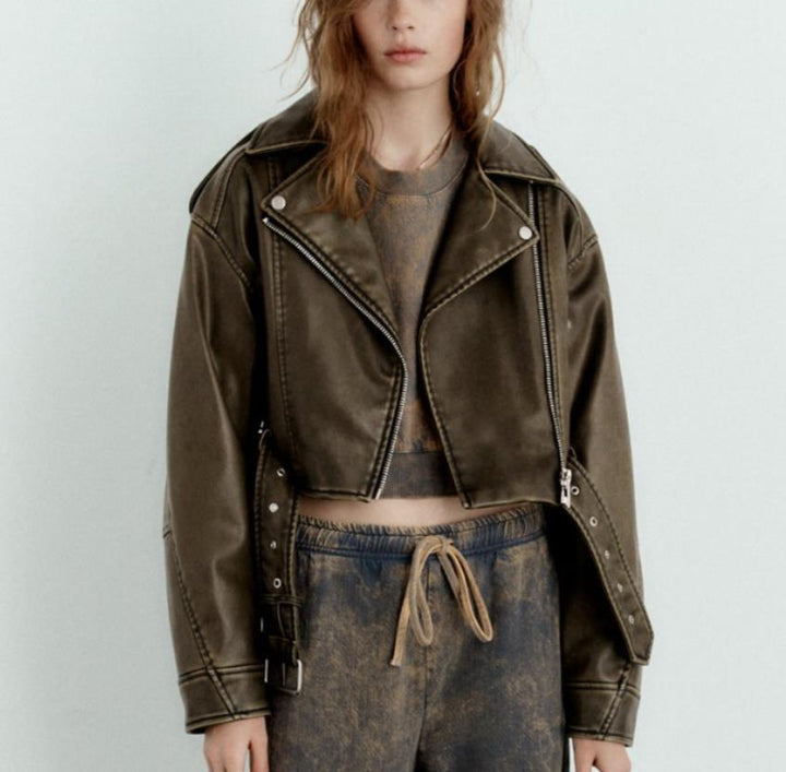 Drune | Schwarze Lederjacke Für Damen