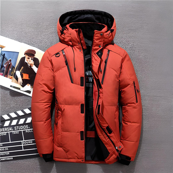 Drune | Daunenjacke Wasserabweisend Kapuze & Reißverschluss Taschen Warm & Gepolstert