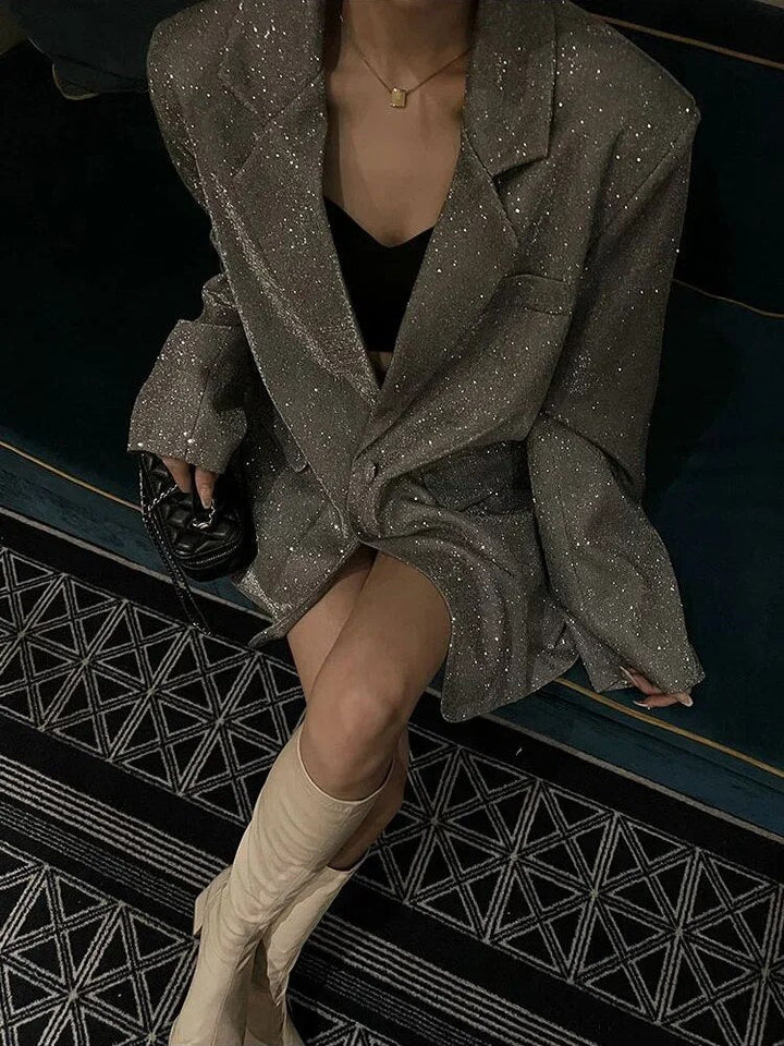 Drune Glitzer-Blazerjacke