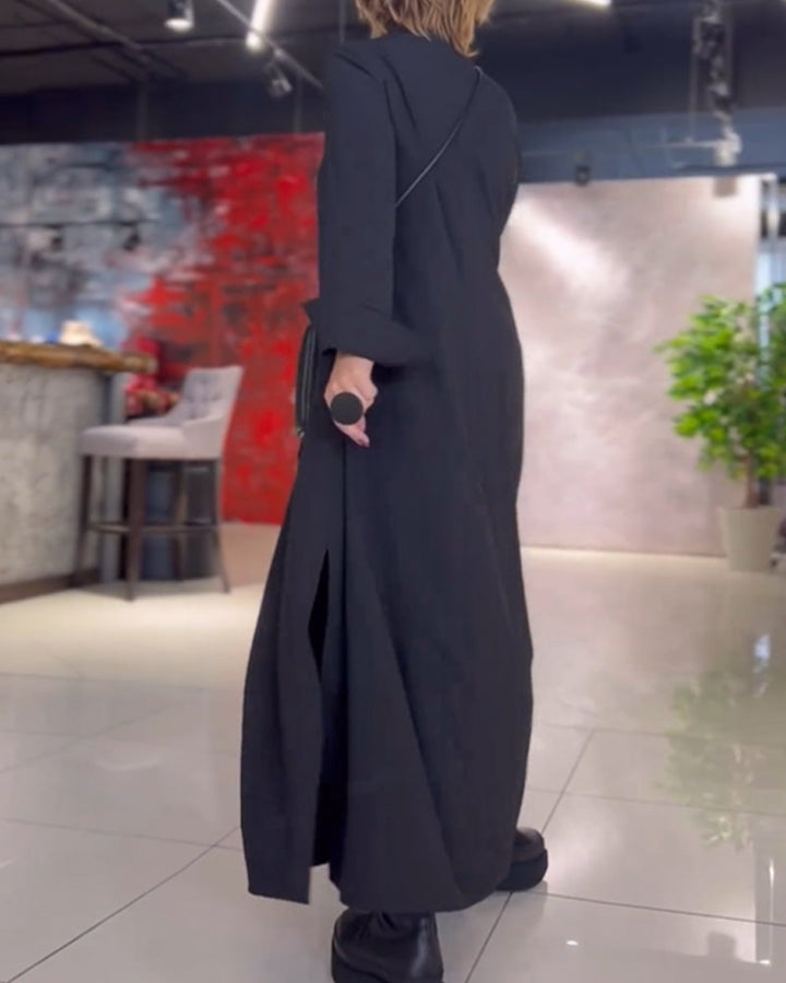 Drune langes Kleid mit Seitenschlitz