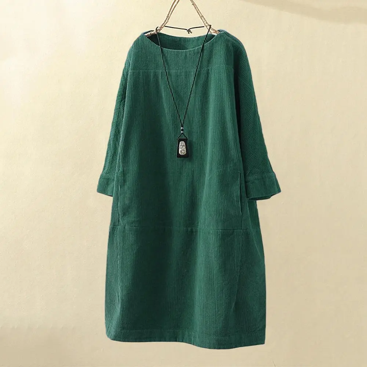 Drune LUNA - Vintage Herbst Kord Midikleid